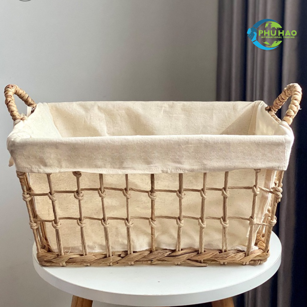 104008 Awesome Open Oval Woven Water Hyacinth Basket with Handles