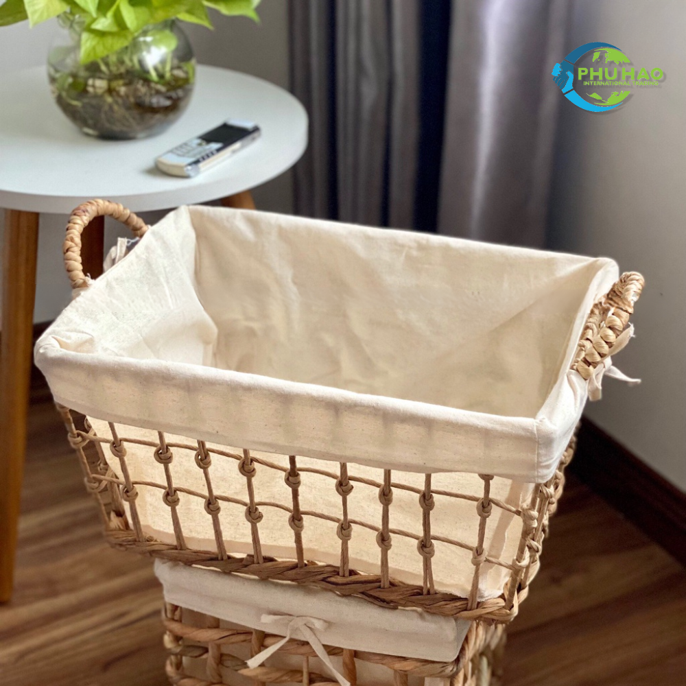 104008 Awesome Open Oval Woven Water Hyacinth Basket with Handles