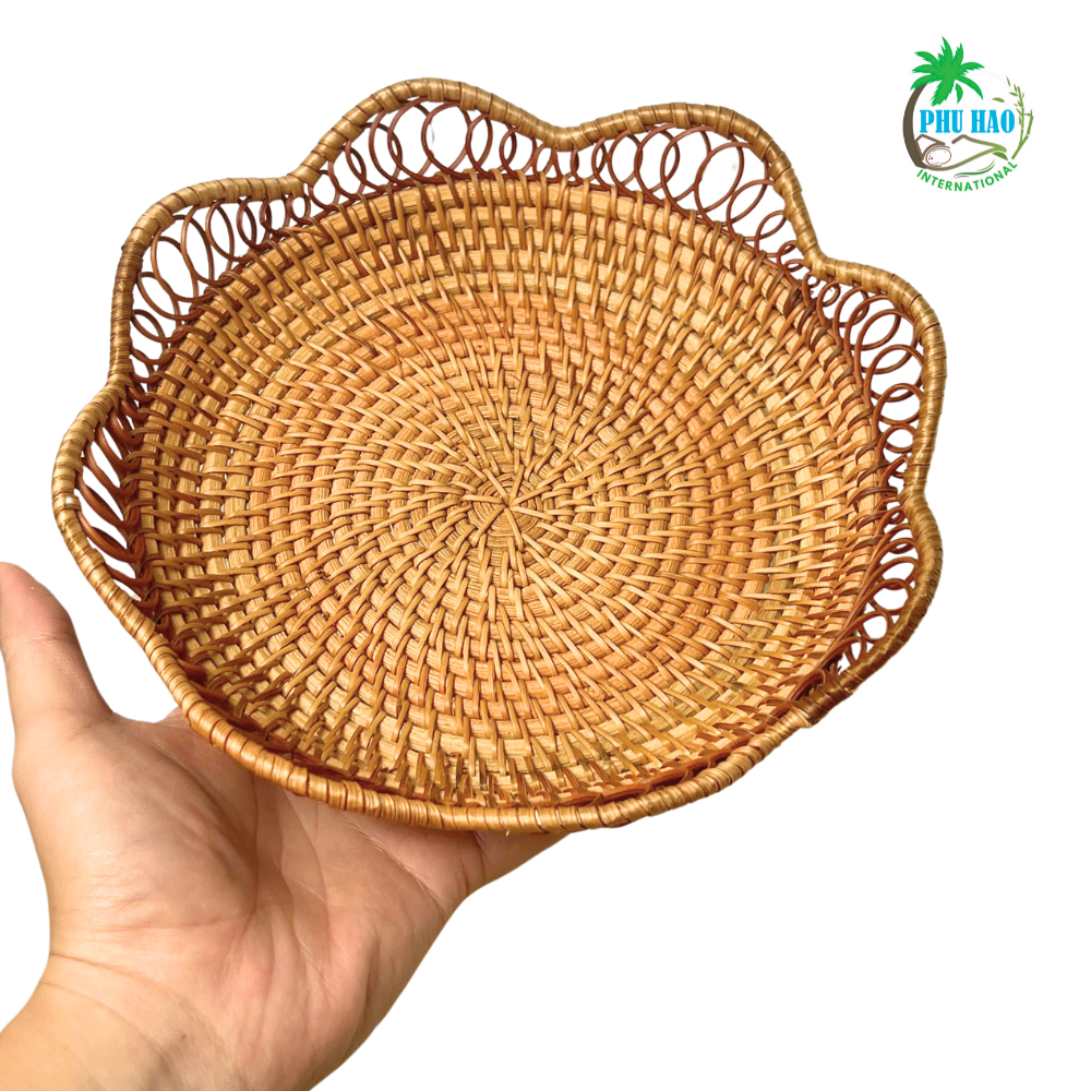 202003 Multi-Purpose Rattan Tray With Wavy Edges From Viet Nam
