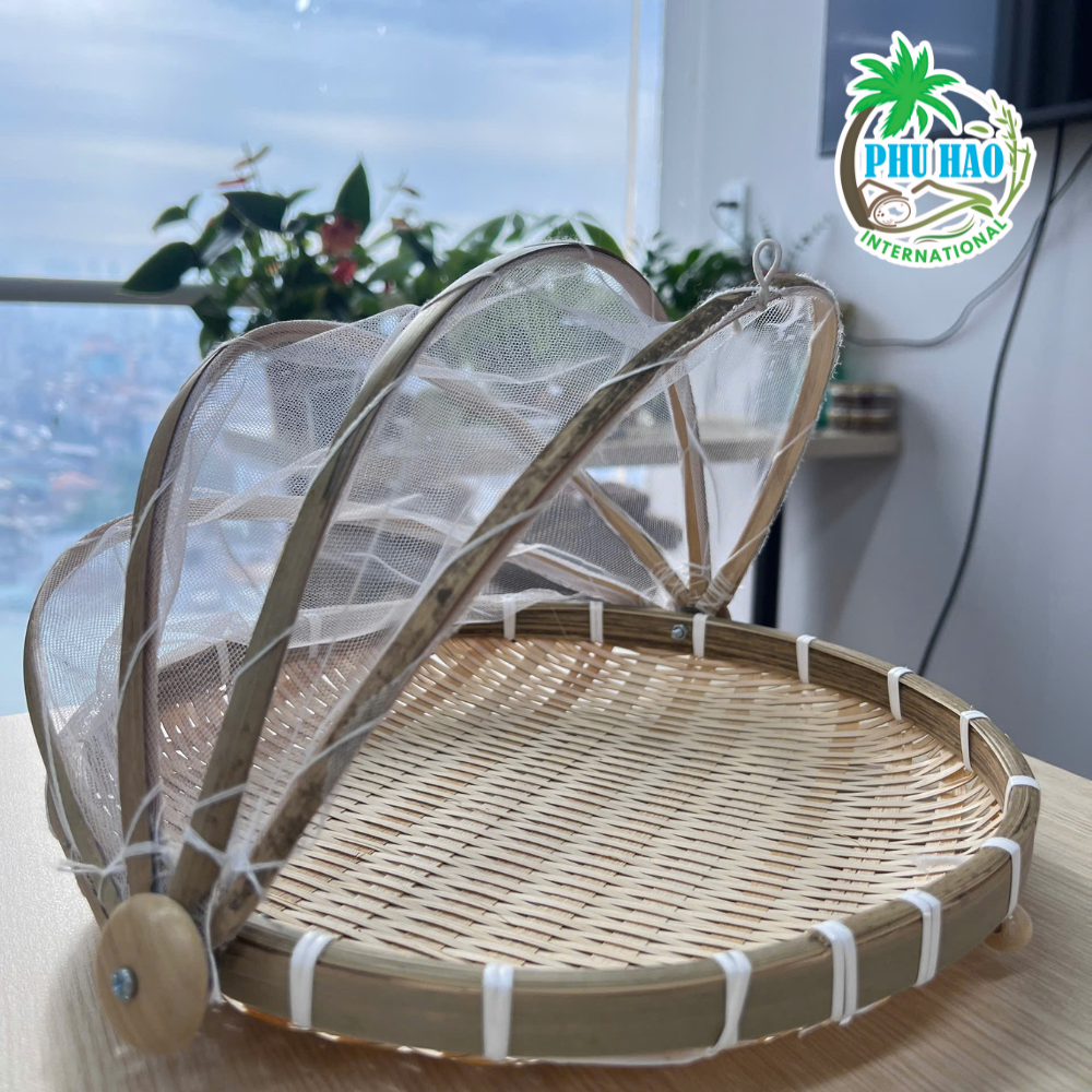 201001 Experience Beauty with Handcrafted Bamboo Tray and Folded Curtain