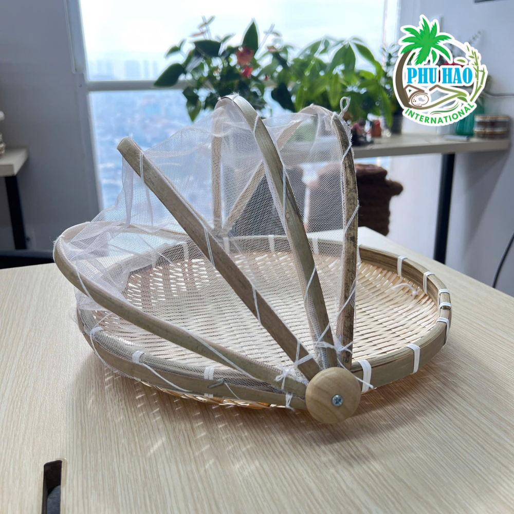 201001 Experience Beauty with Handcrafted Bamboo Tray and Folded Curtain