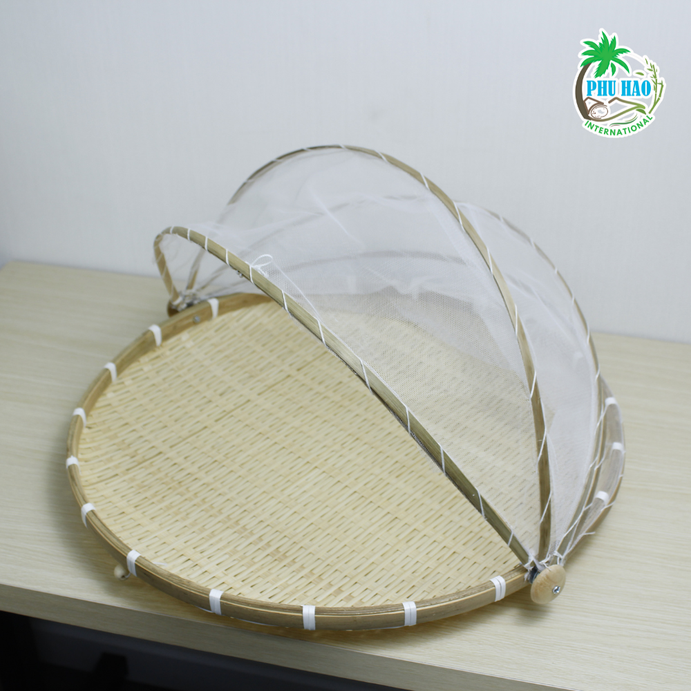 201001 Experience Beauty with Handcrafted Bamboo Tray and Folded Curtain