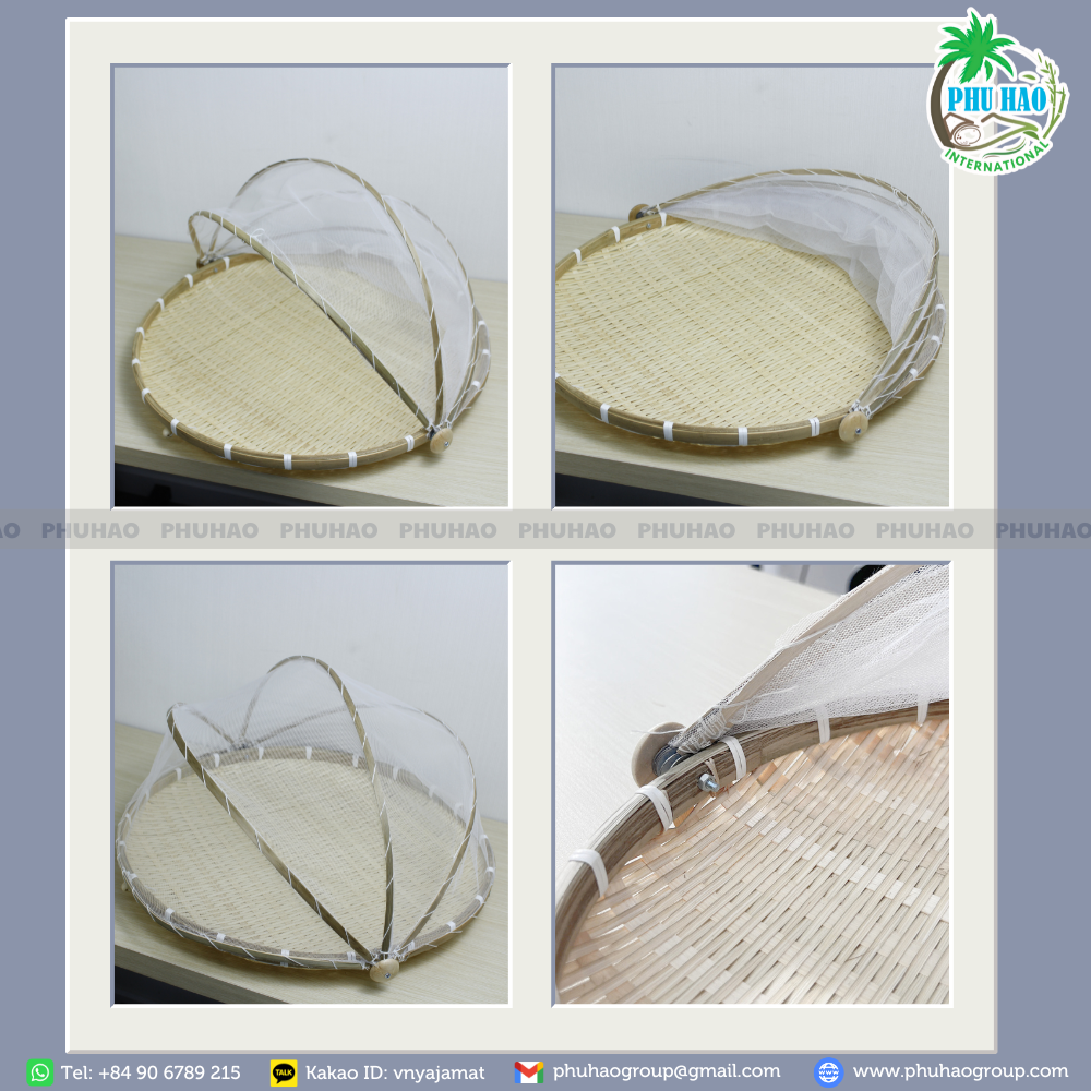 201001 Experience Beauty with Handcrafted Bamboo Tray and Folded Curtain
