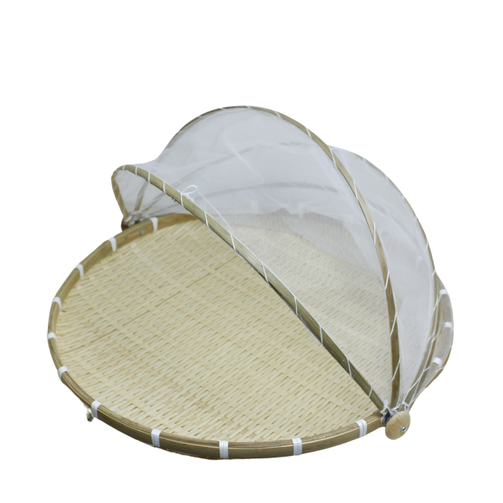 201001 Experience Beauty with Handcrafted Bamboo Tray and Folded Curtain
