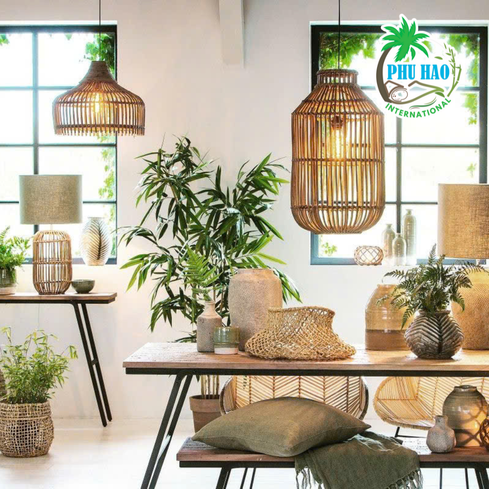 301003 Natural Bamboo Lampshade Vietnam Wholesale
