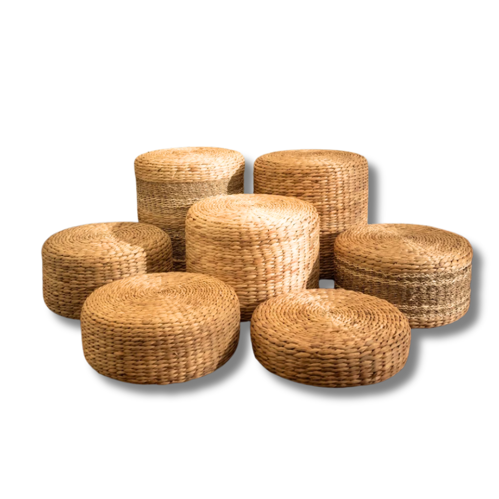 5040FC1 Indulgent Comfort With Water Hyacinth Floor Cushion #1