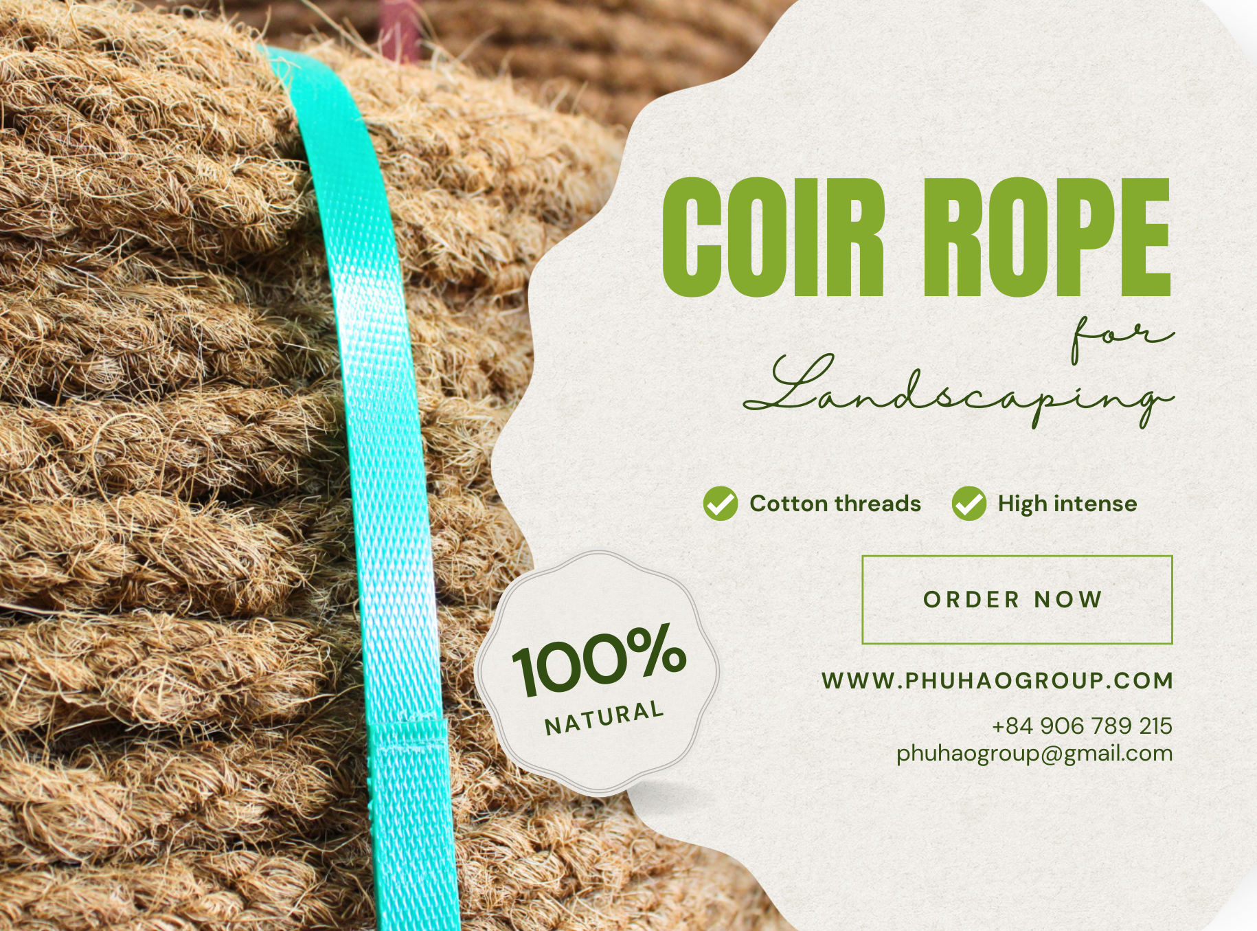 Coir Rope for Landscaping – High-Quality, Eco-Friendly by Phu Hao