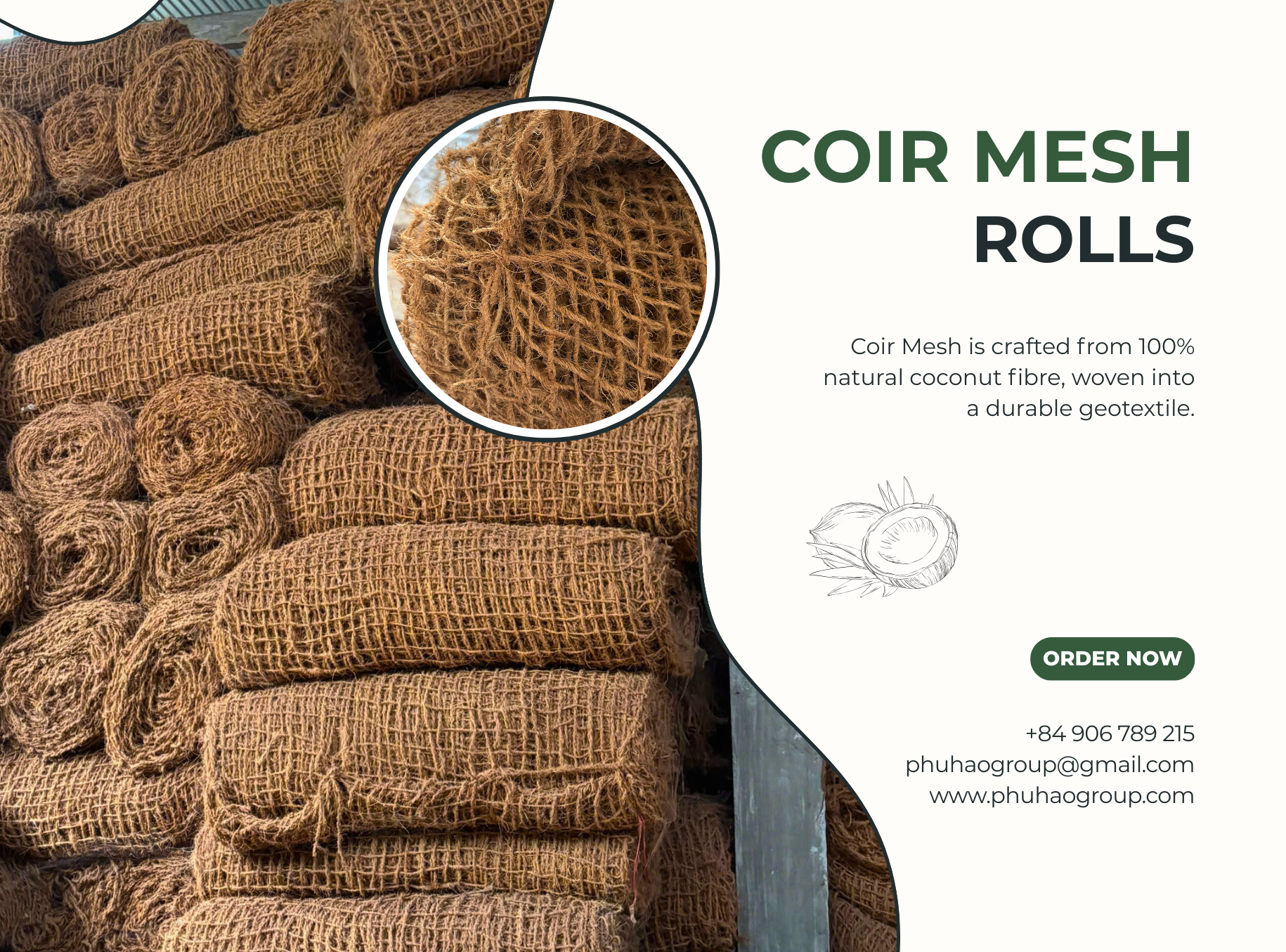 COIR MESH ROLLS: Natural Erosion Control & Environmental Protection