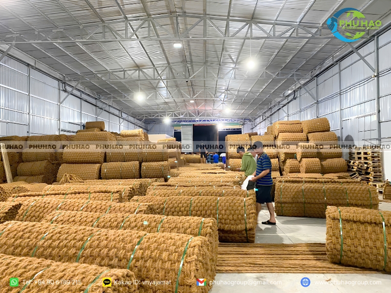 Coir mats manufactured and packed for shipment
