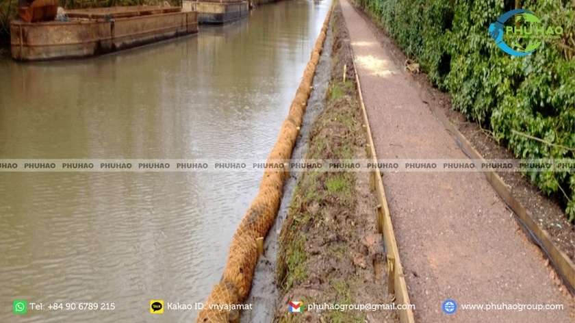 coir log density specifications riverbank revetment