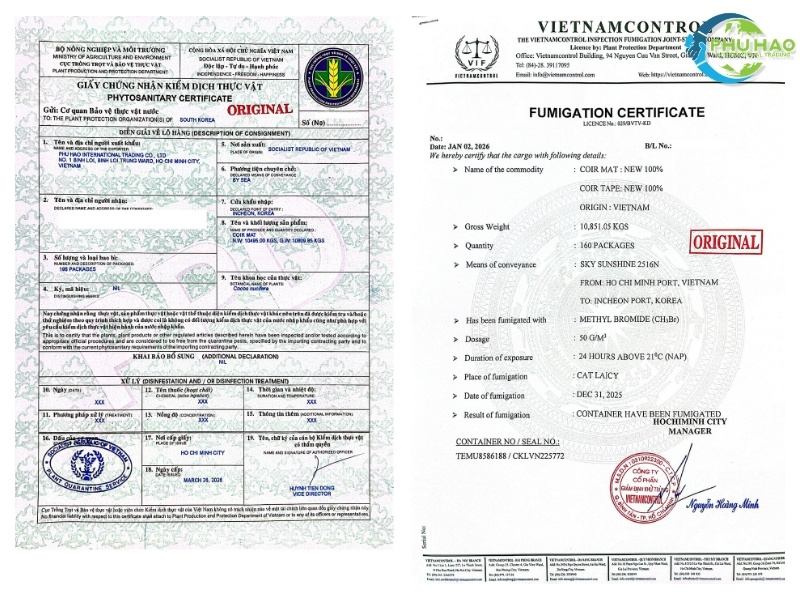 Sample phytosanitary certificate